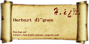 Herbszt Ágnes névjegykártya